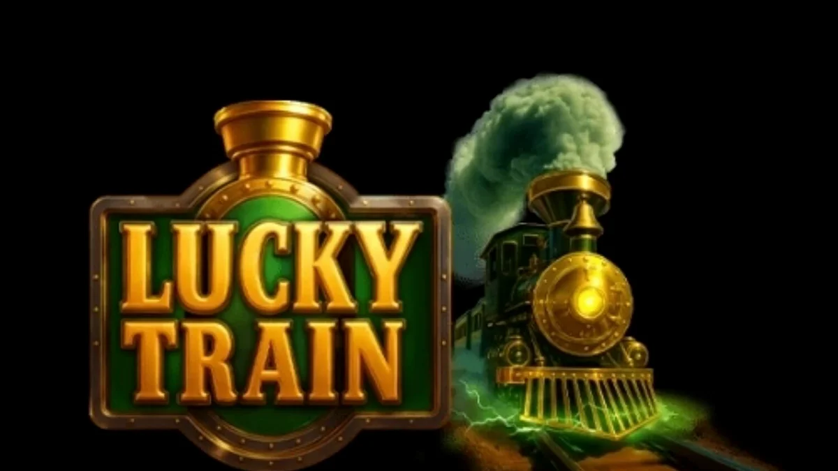 Lucky Train slot machine interface featuring steampunk locomotive theme