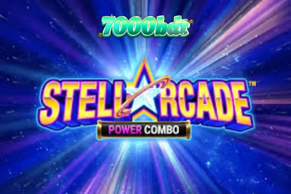 Stellarcade Power Combo স্লট গেমের নিয়ন মহাকাশ থিমযুক্ত ইন্টারফেস