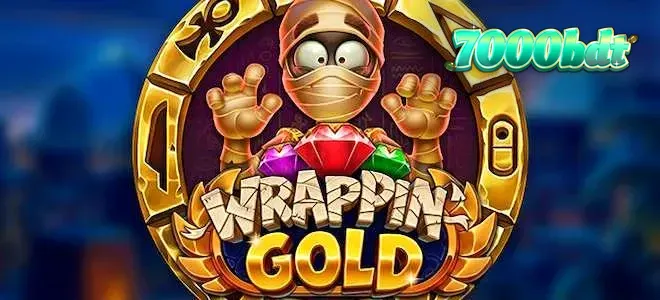 Wrappin’ Gold স্লট গেমের একটি দৃশ্যপট যেখানে মমি খুফু এবং প্রাচীন মিশরের প্রতীক দেখা যাচ্ছে।
